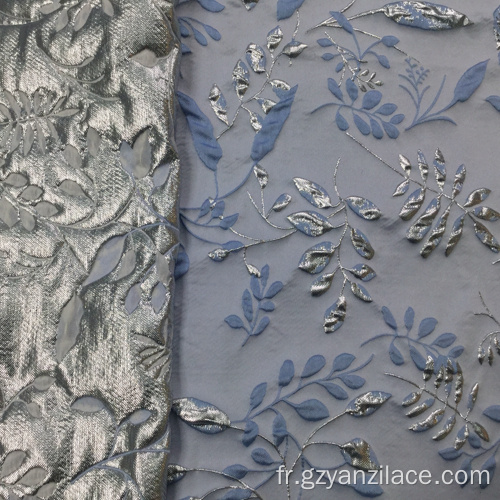 Tissu Jacquard en Brocart Bleu Clair